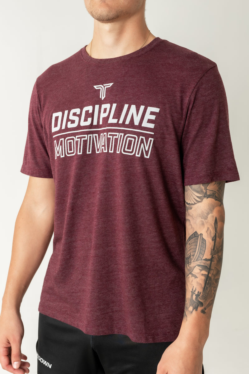 Discipline Over Motivation Triblend T-Shirt - Maroon