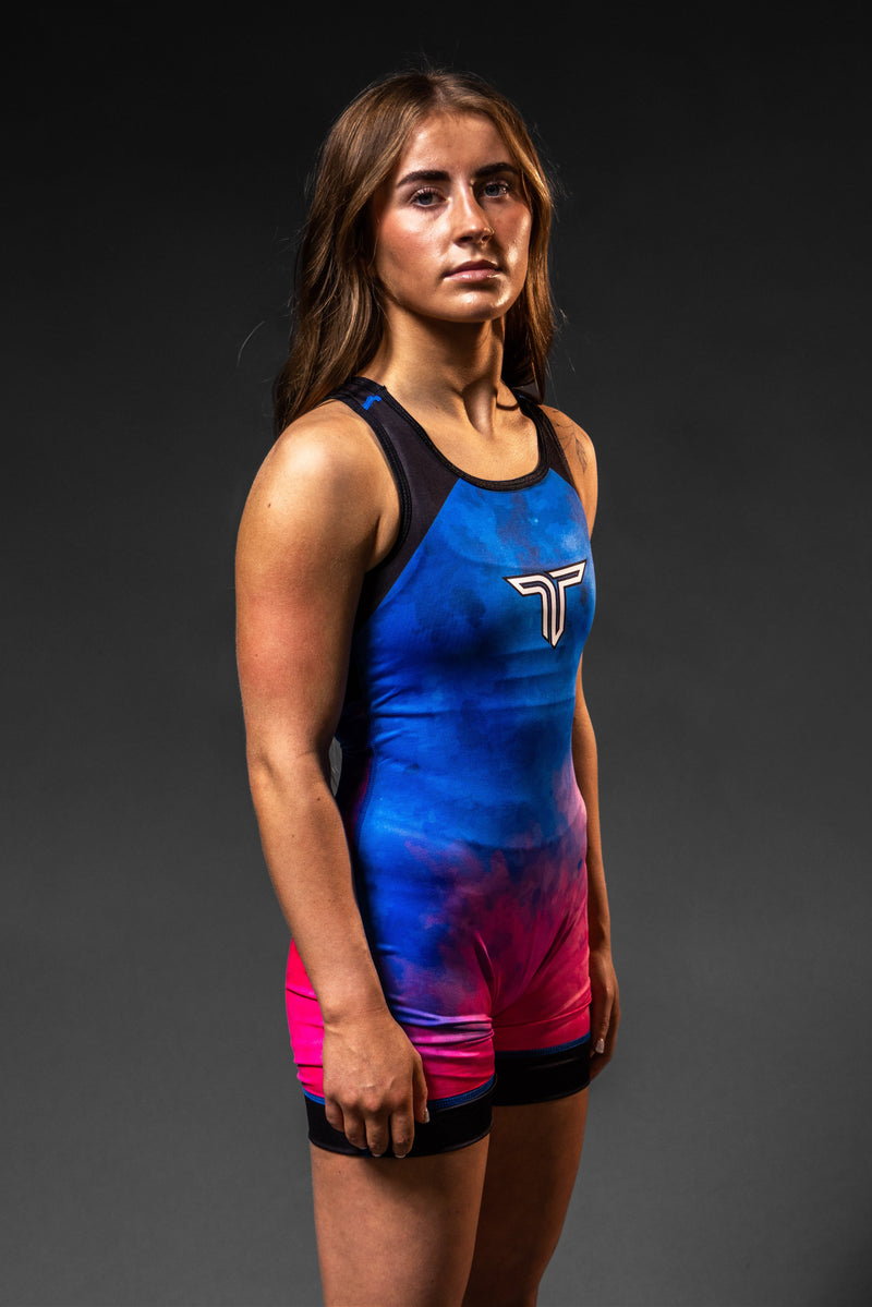 Cosmic Women's Competition Singlet - Blue & Pink