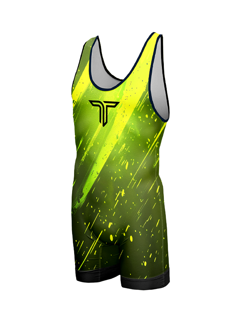 Youth Acid Green Wrestling Singlet