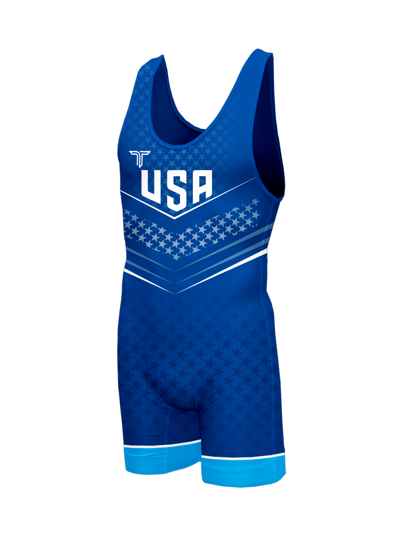 Youth Starfall Wrestling Singlet - Blue