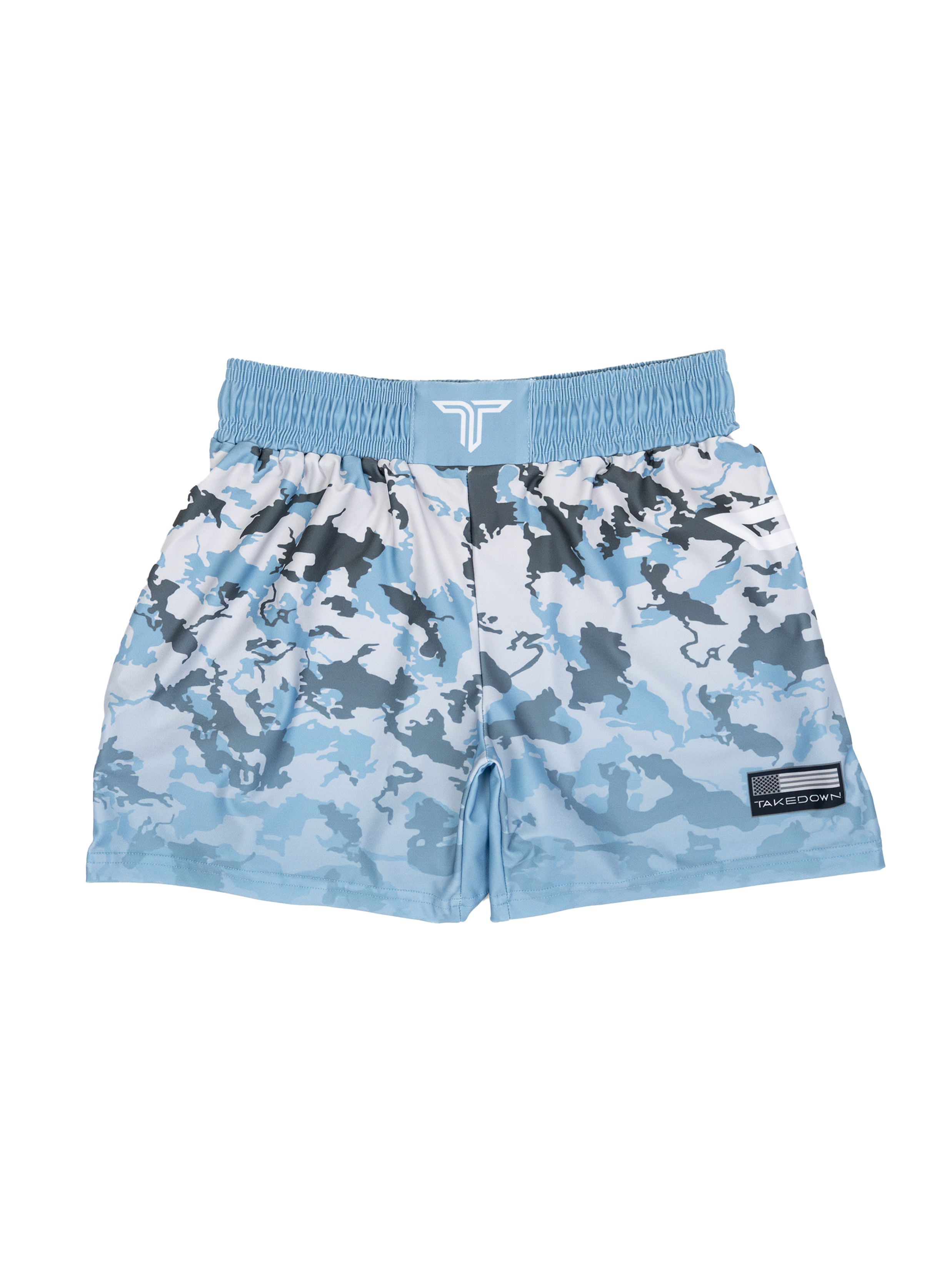 Particle Camo Women's Fight Shorts - Ice Blue (3