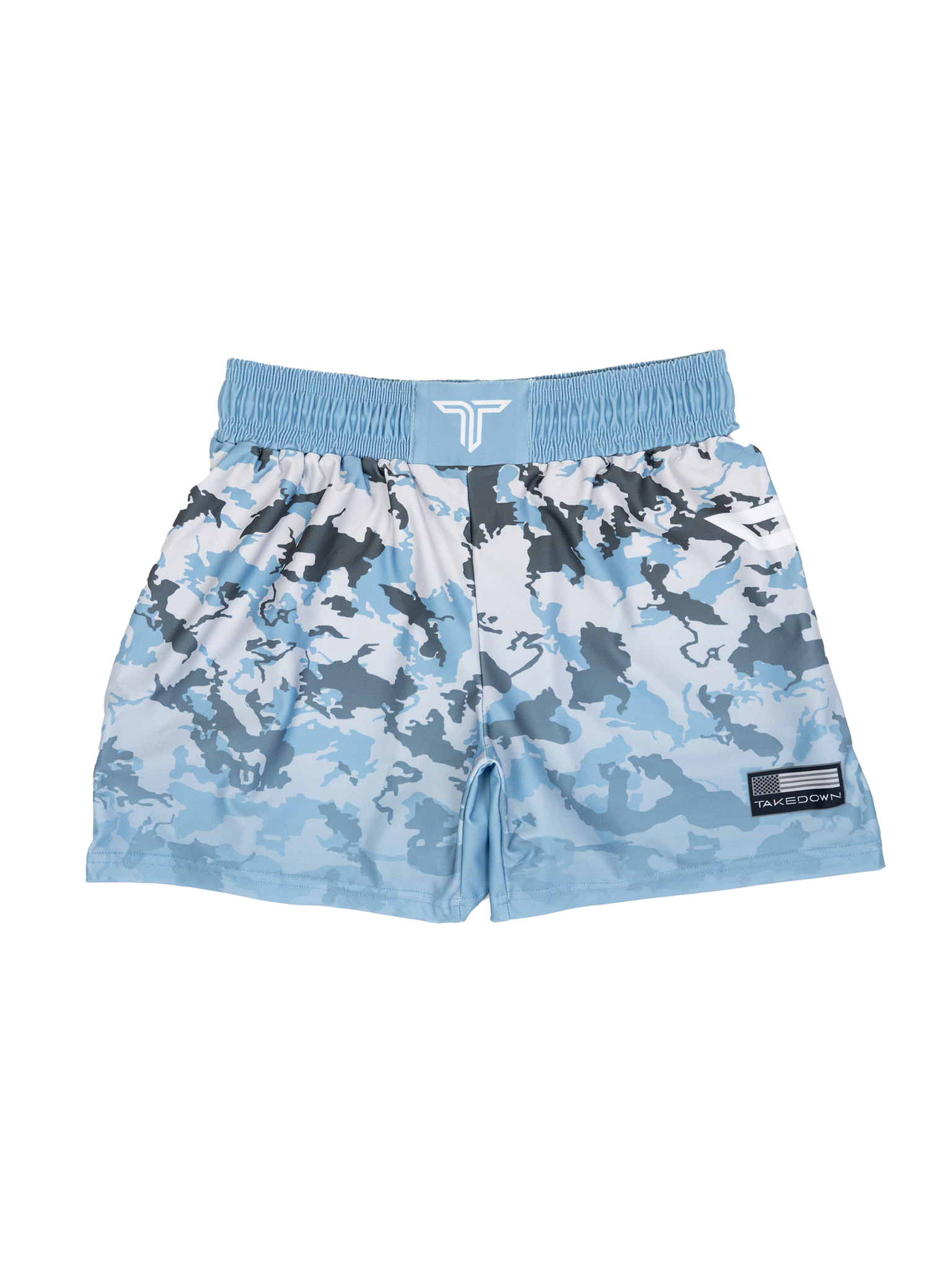 Particle Camo Women's Fight Shorts - Ice Blue (3" & 5"  Inseam)