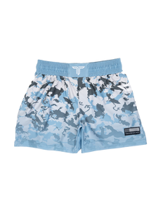 Particle Camo Women's Fight Shorts - Ice Blue (3" & 5"  Inseam)