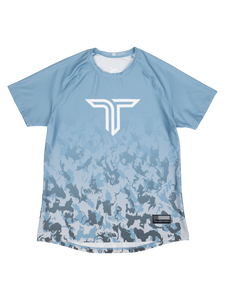 Particle Camo Raglan T-Shirt - Ice Blue