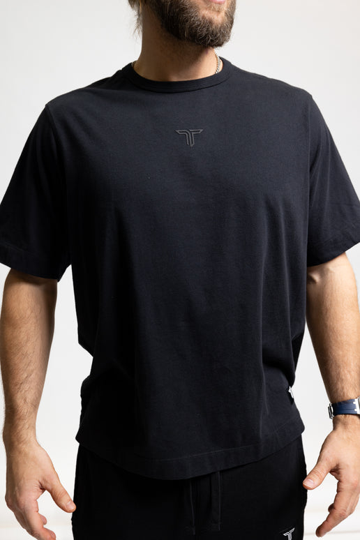 Logo Stack Oversized T-Shirt - Black