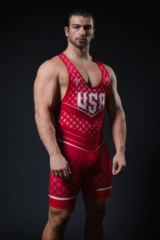 Starfall Wrestling Singlet - Red