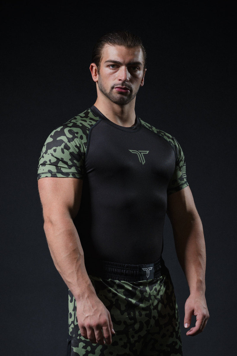 The Patriot Series V2 Short-Sleeve Rashguard - Marsh Green