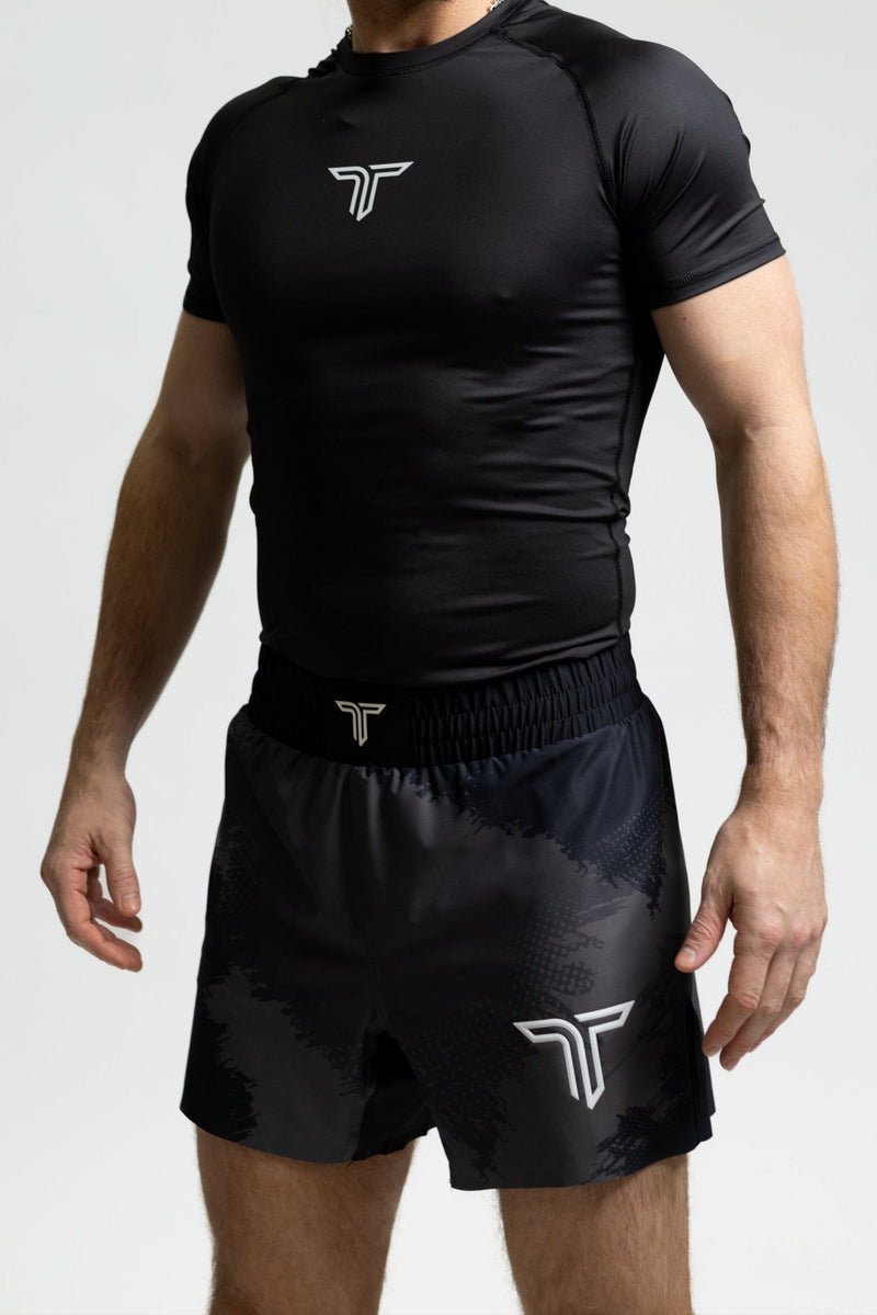 Pirate Black Kaos Camo Pro Fight Kit (5 & 7” Pro Fight Short & Rashguard Bundle)
