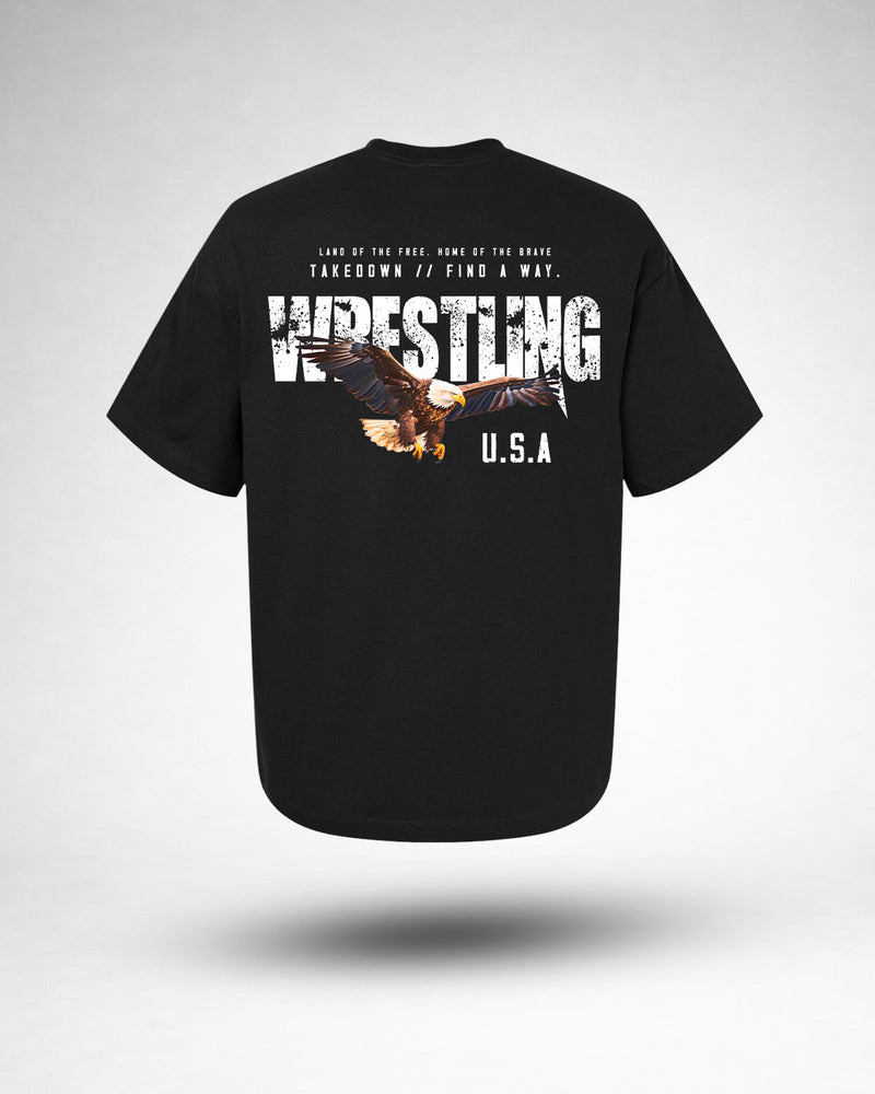 Relentless Eagle Oversized Tee - Black