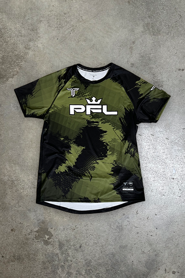 PFL Kaos Camo Walk Out Raglan Top - Military Green