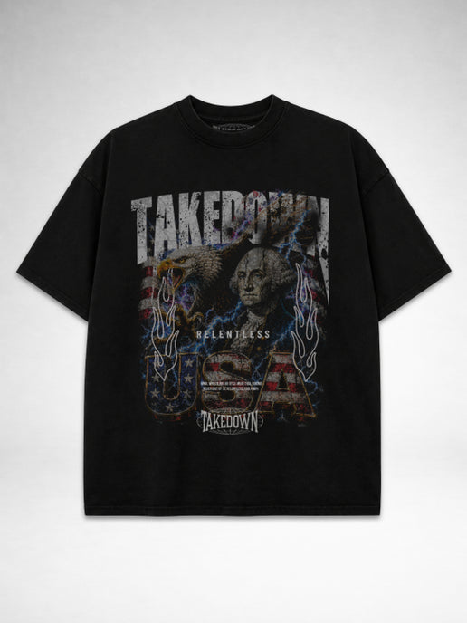 Takedown Oversized Tee - Patriot - Black