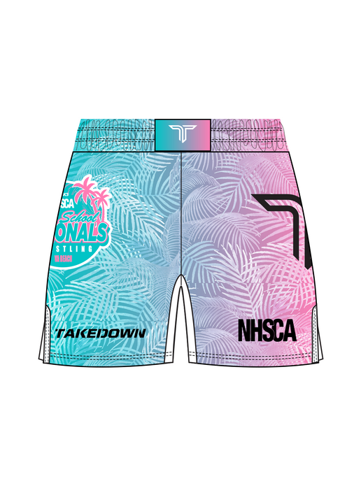 2026 NHSCA Nationals Fight Short - Pink/Blue (5” Inseam) *PREORDER*