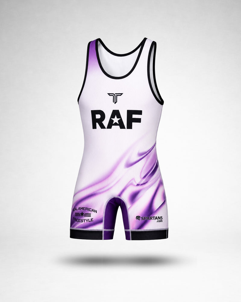 RAF09 Wrestling Men's Singlet - White Purple