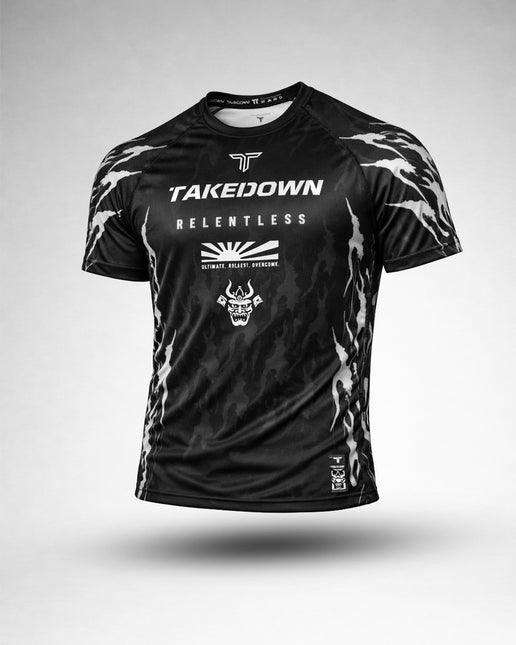 Relentless Flames Short-Sleeve Rashguard - White