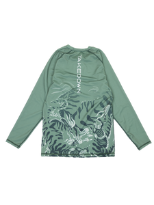 'Tiger Fight' Longsleeve Rashguard - Moss Green