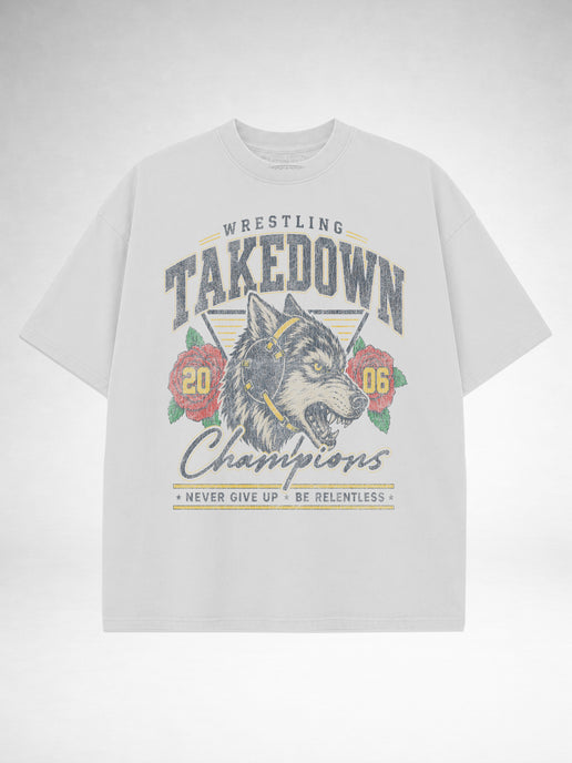 Takedown Oversized Tee - Vintage Wolf - White