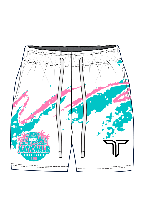2026 NHSCA Nationals Mesh Short - White (5” Inseam) *PREORDER*