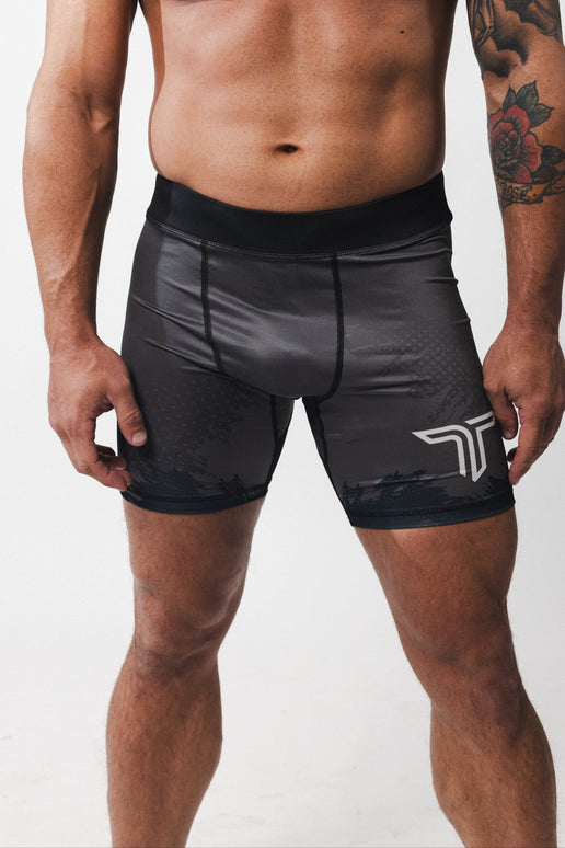 Kaos Camo Compression Shorts - Pirate Black