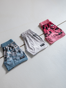 Particle Camo Women's Fight Shorts - Ice Blue (3" & 5"  Inseam)