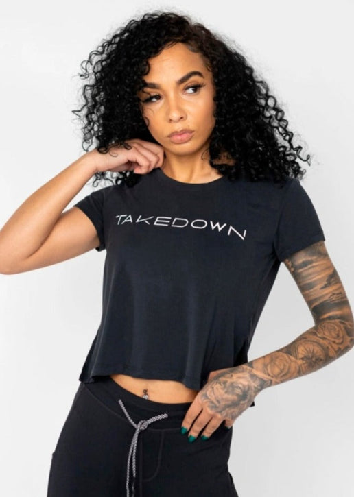 Cropped Logo Tee Black