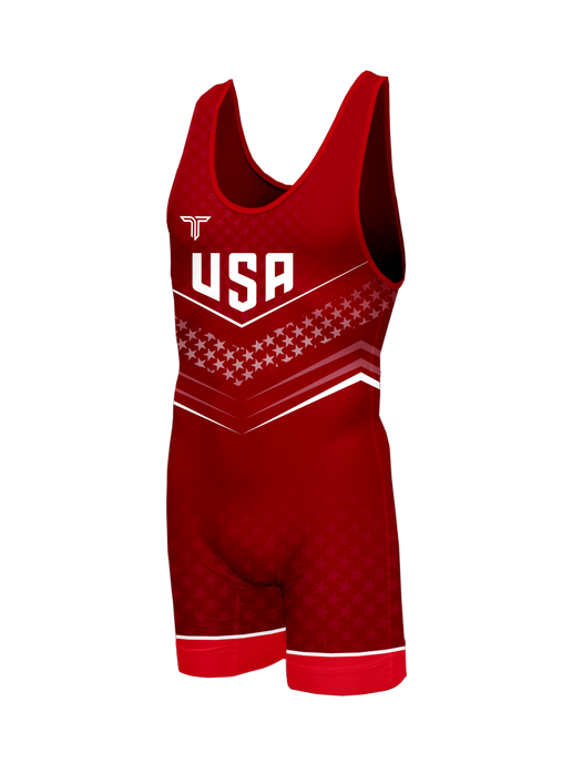 Starfall Wrestling Singlet - Red