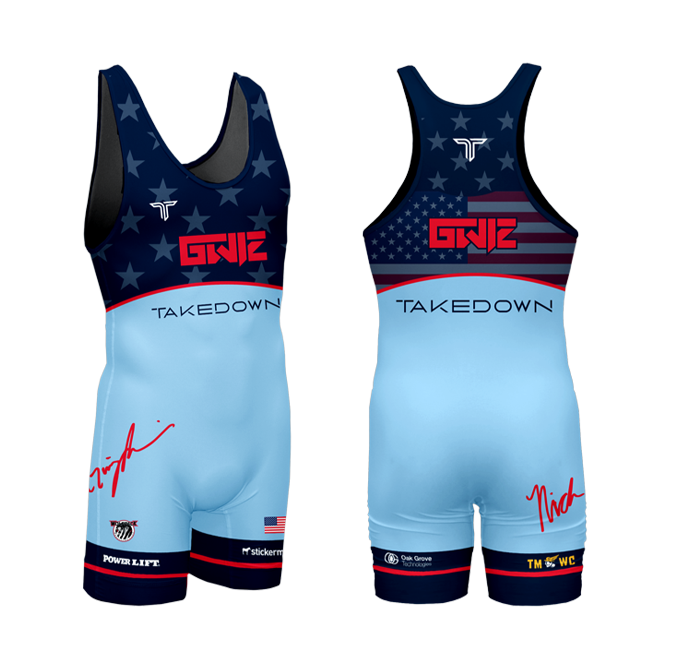 Gwiz Light Blue Competition Singlet