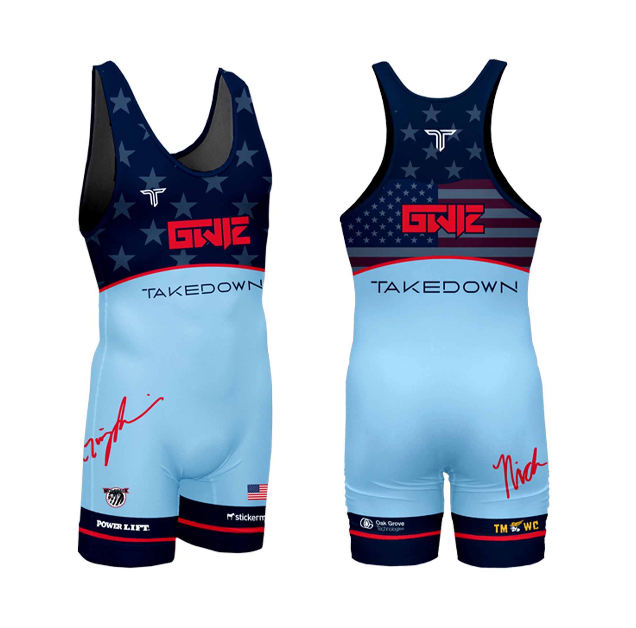 Gwiz Light Blue Competition Singlet