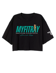 MyFitRay Black Cropped T-Shirt