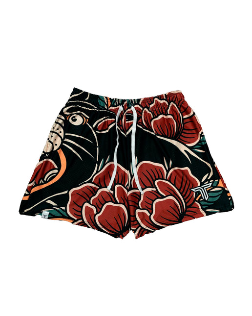 Floral Panther Mesh Rec Shorts