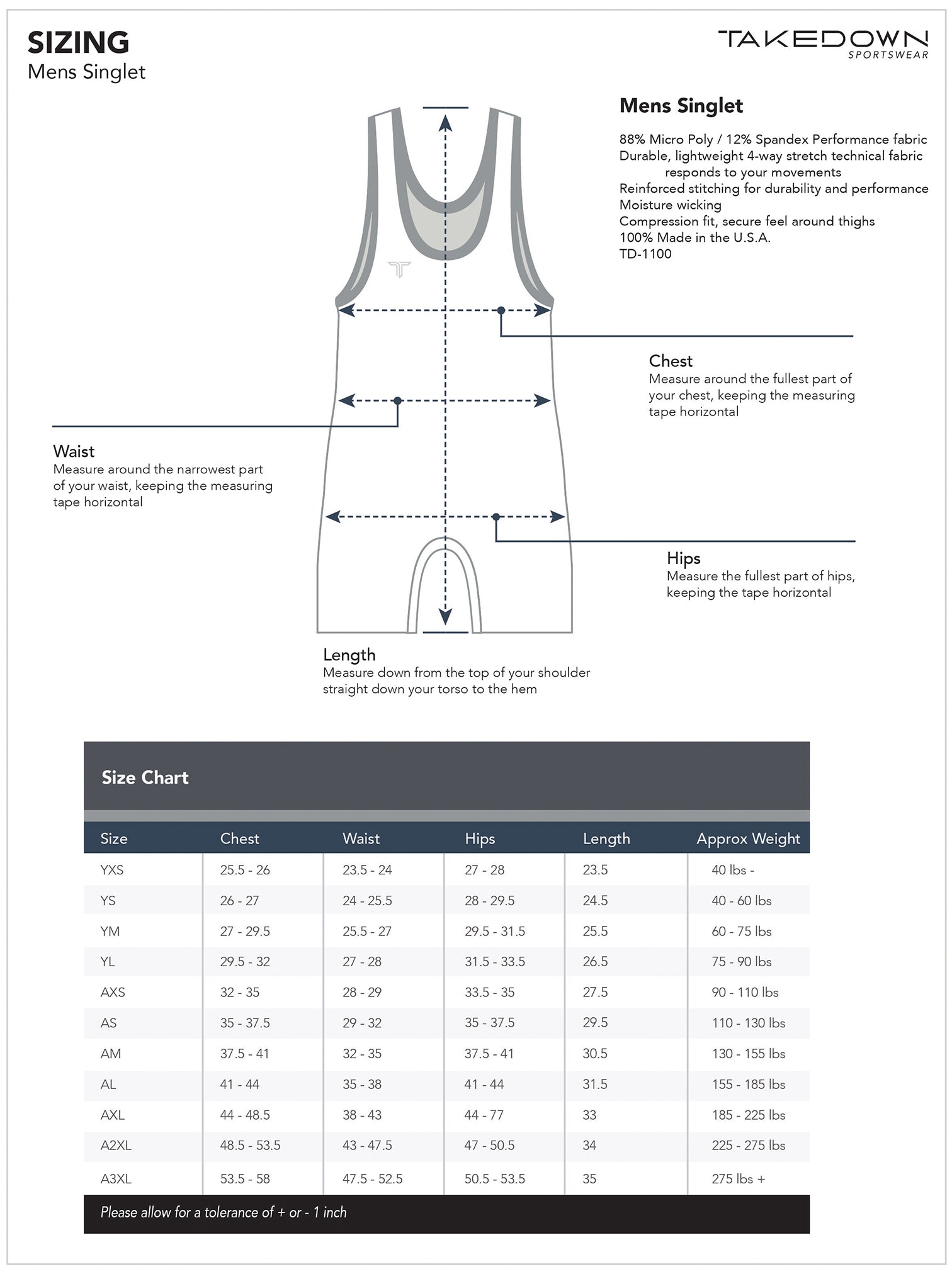 TD-SINGLET-012 360° Custom Singlet